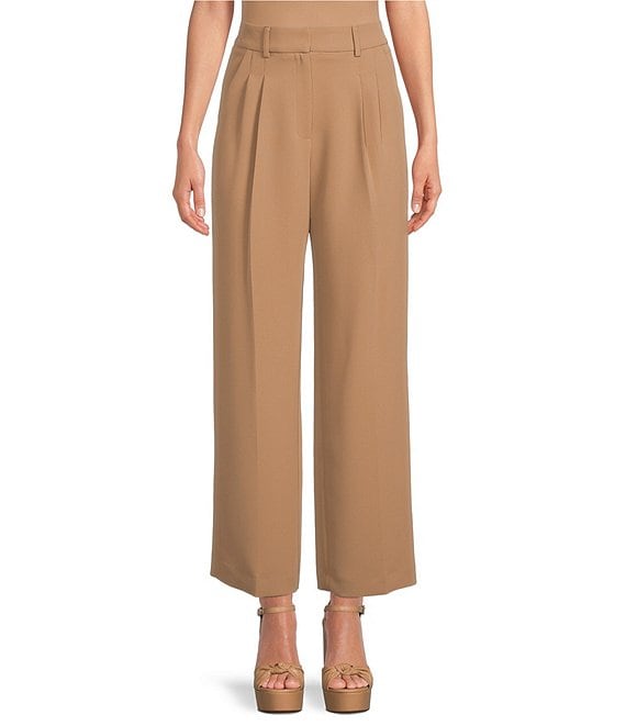 Gianni Bini Hartley Crepe Pleated Straight Wide Leg Coordinating Pants ...