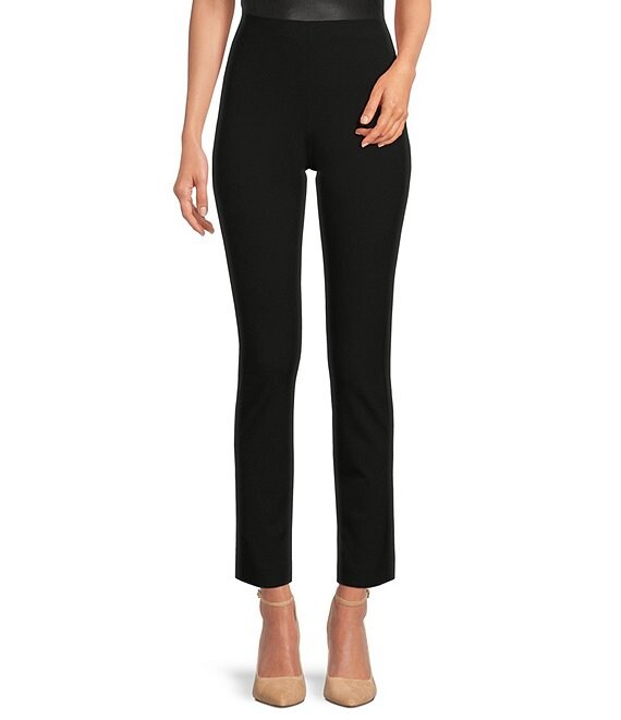 Color:Black - Image 1 - Houston Twill High Rise Slim Leg Pants
