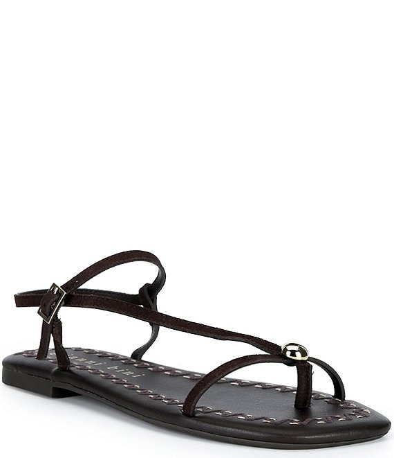Gianni Bini Joel Strappy Suede Metal Hardware Flat Sandals