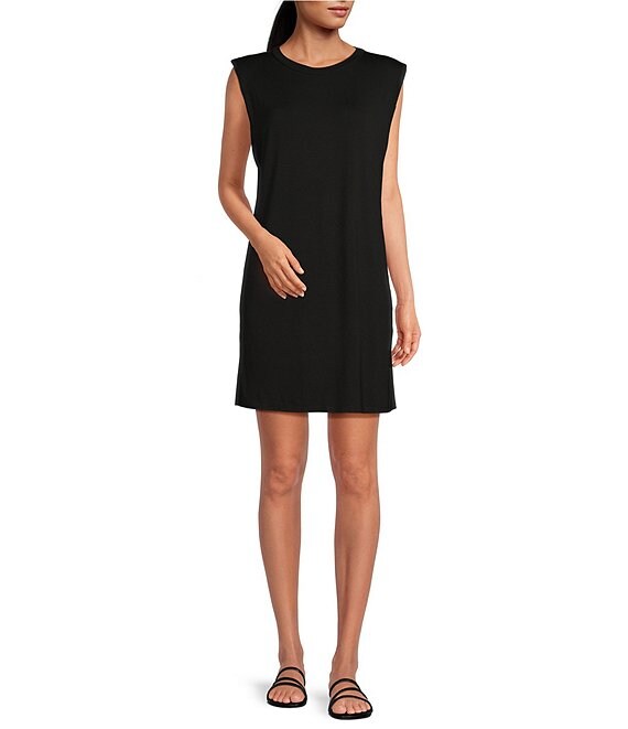 Gianni Bini Kelia Muscle Shouldler Pad Sleeveless Crew Neck Knit Dress ...