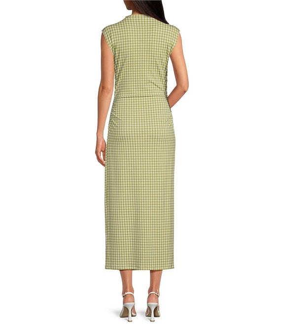 gingham dress bodycon Gianni Bini Knit Print Mock Neck Cap Sleeve Midi Dress, Womens, XS, Green Gingham Barabas Mens Brown & Rayon/ Elastane Product Group: 4051 Size in EURO:41