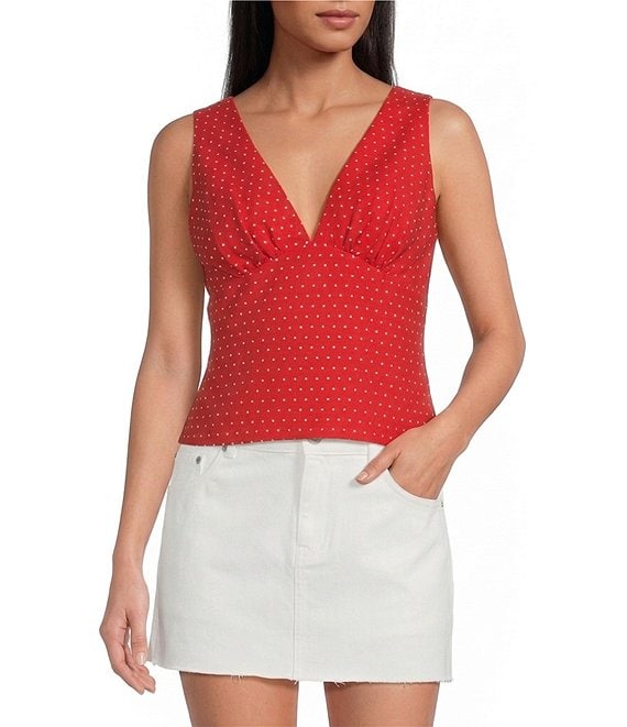 Gianni Bini Megan V-Neck Sleeveless Linen Coordinating Tank