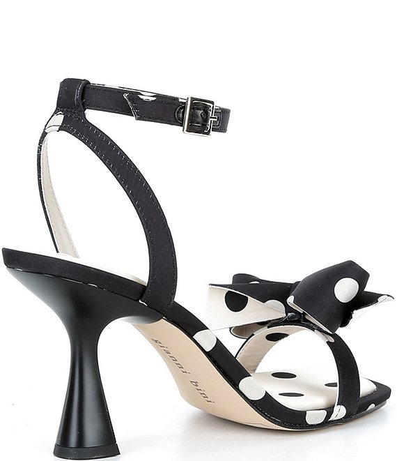 Gianni Bini Ransley Polka Dot Satin Bow Square Toe Dress Sandals