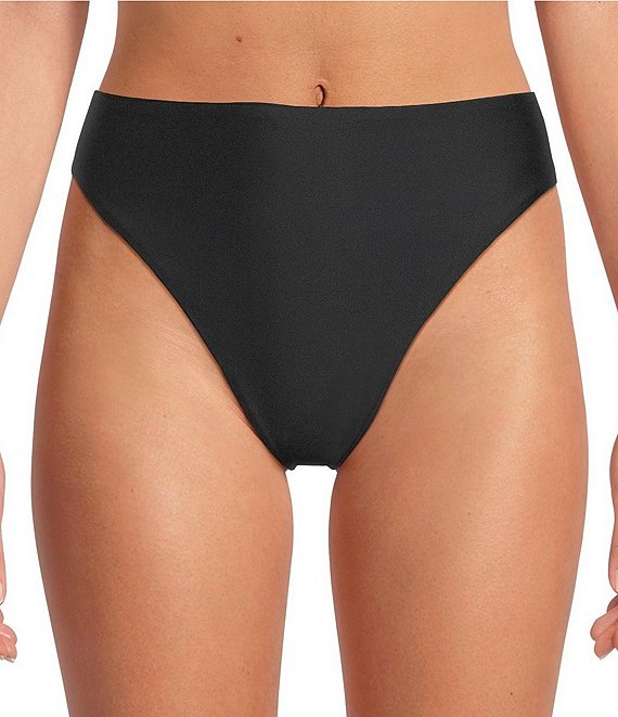 Gianni Bini Solid High Waisted Cheeky Swim Bottom