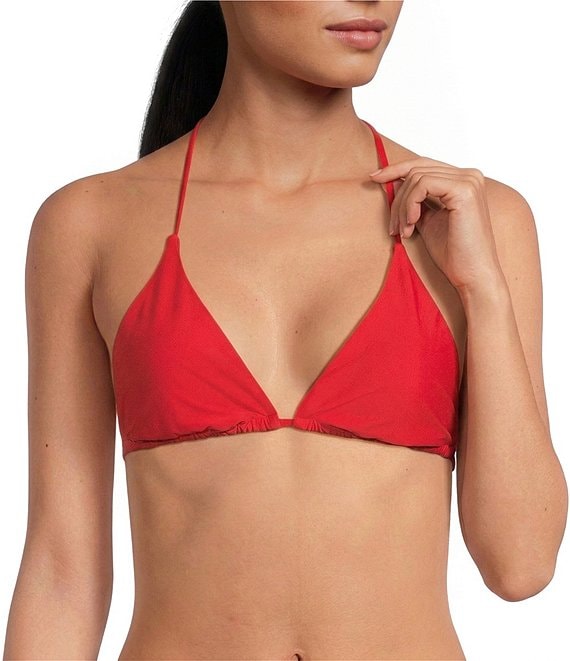 Gianni Bini Solid Triangle Halter Bralette Swim Top