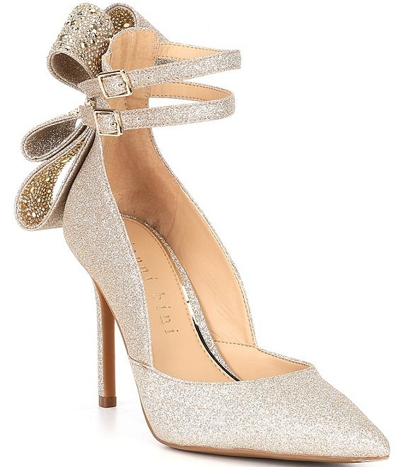 Amiese Womens Size 39 Gold Glitter Heels