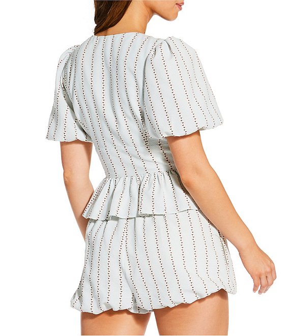 Gianni Bini x Cyd Morris The Abigail Stripe Print V-Neck Short