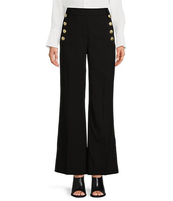 Gibson & Latimer Button Front High Rise Tapered Trousers | Dillard's