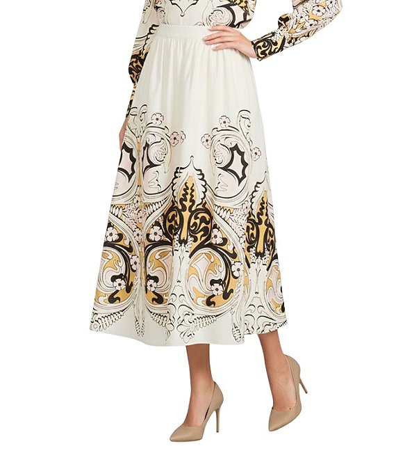 Gibson & Latimer Woven Floral Print Flounce A-Line Maxi Coordinating Skirt, Rose/Multi - Image 1