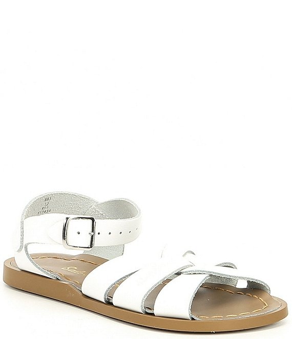 Color:White - Image 1 - Girls' Salt Water by Hoy The Original Leather Sandals (Youth)