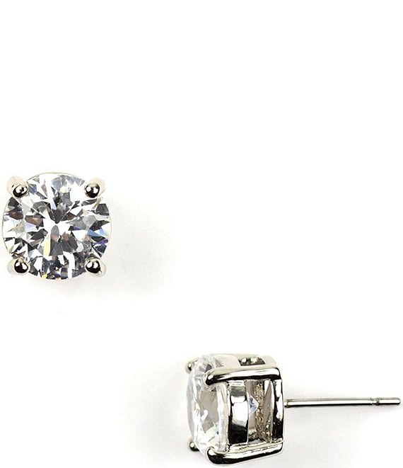 Clear Cubic Zirconia Diamond Stud Earrings, Big Earrings, Bridal