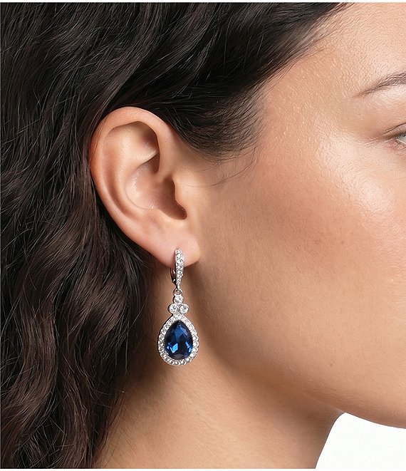 【ay❁*·】 Givenchy Blue Stone Crystal Drop Earrings | Dillard's