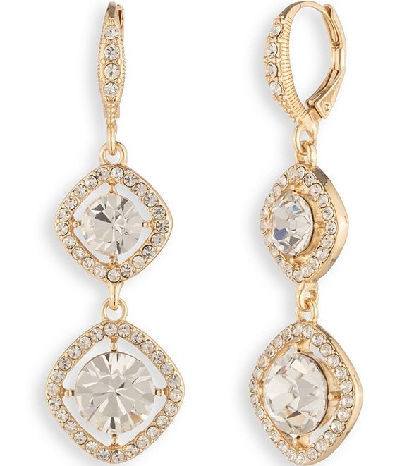 Givenchy Crystal Double Drop Earrings