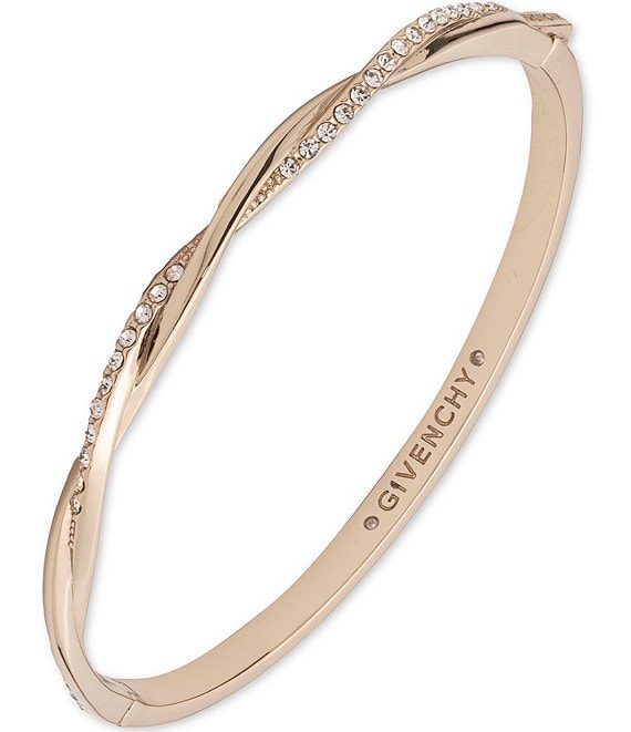 Givenchy Crystal Twisted Hinge Bangle Bracelet
