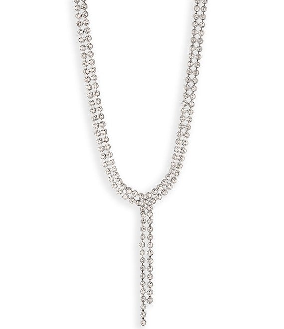 Givenchy CZ Y Fold Over Necklace