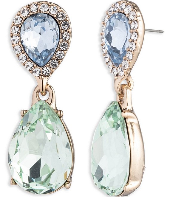 Givenchy Gold Tone Chrysolite Crystal Pear Drop Earrings | Dillard's