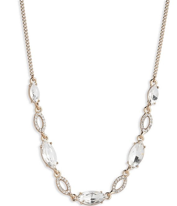 Givenchy Gold Tone Crystal Frontal Collar Necklace | Dillard's