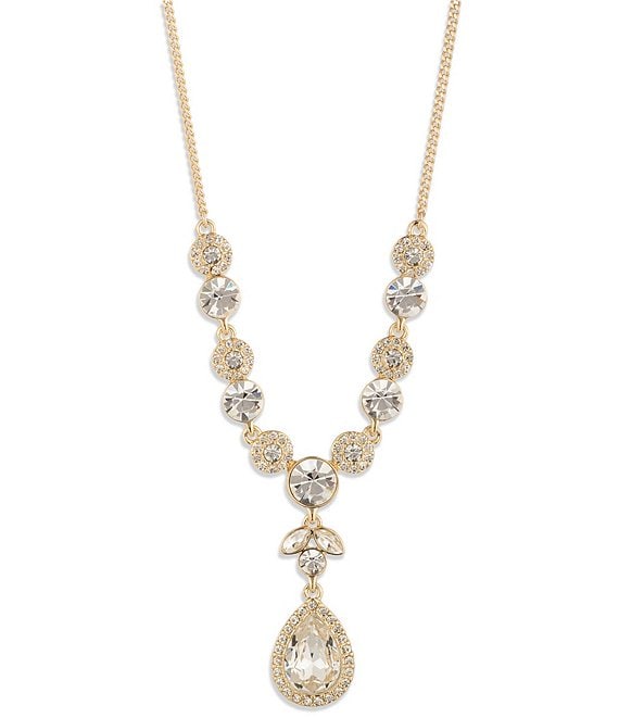 Givenchy Gold Tone Pear Y Necklace