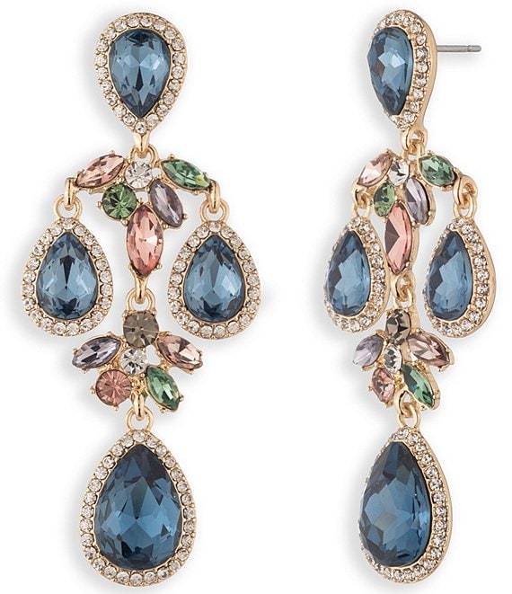 Givenchy Gold Tone Viney Pear Chandelier Earrings