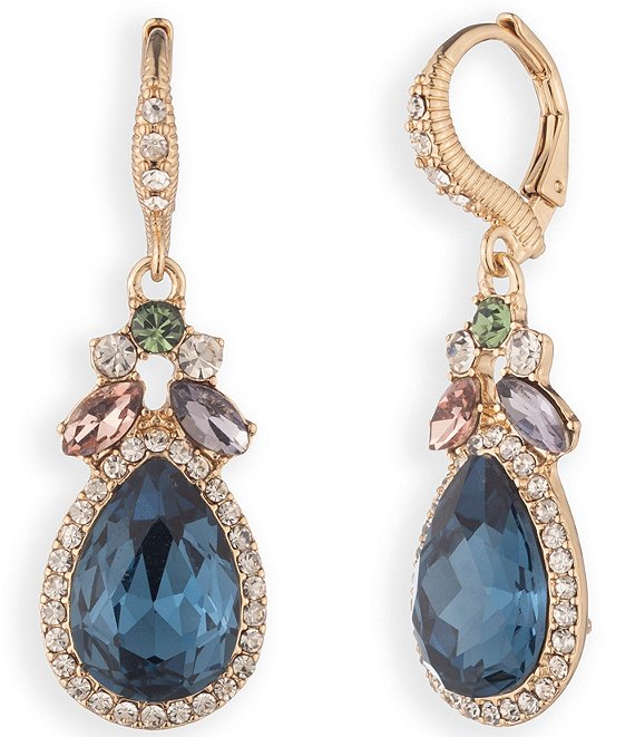 Givenchy Gold Tone Viney Pear Drop Earrings