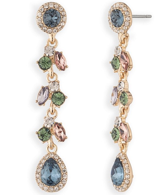 Givenchy Gold Tone Viney Pear Linear Earrings