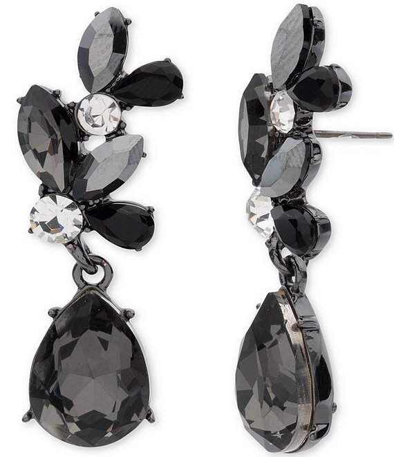 Jet Black Wood Drop Earrings w Onyx, Precious Stone, & Mother of Pearl  Inlay VTG | eBay