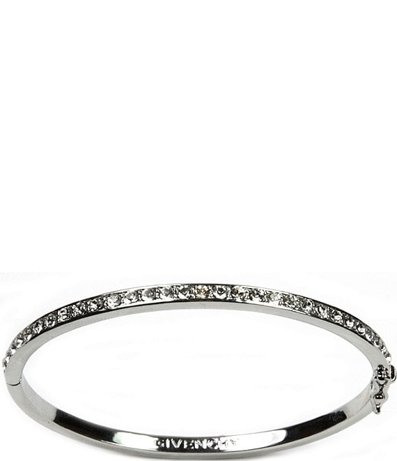 Color:Silver/Crystal - Image 1 - Pave Bangle Bracelet