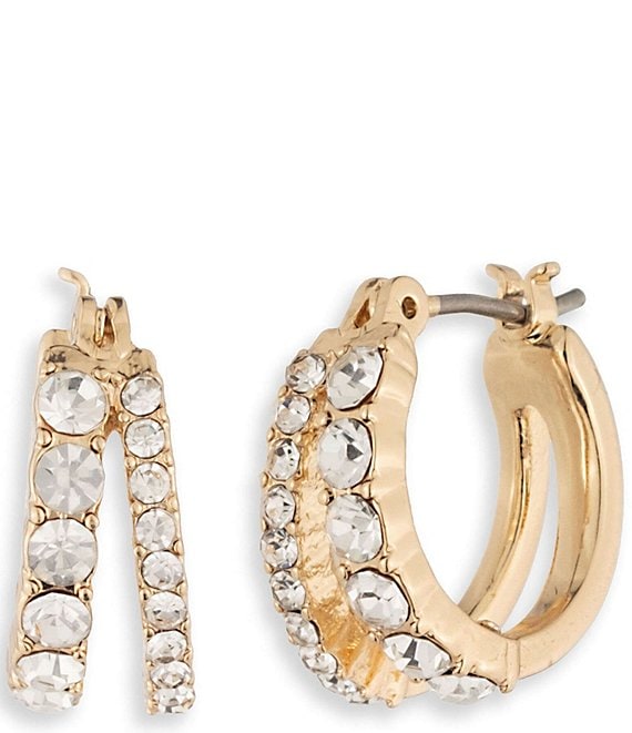 Givenchy Pave Split Hoop Earrings