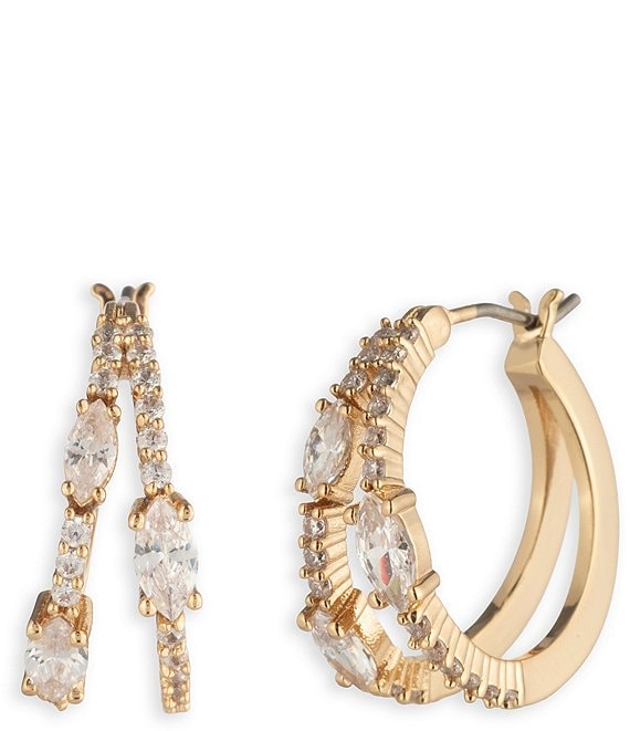 Givenchy Rhinestone Split Hoop Earrings
