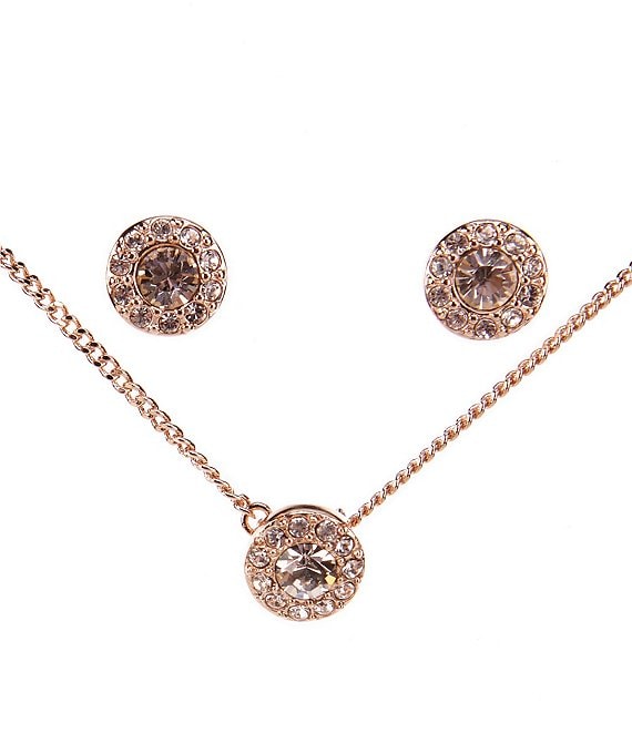 Givenchy Rose Gold & Pave Necklace & Earrings Set