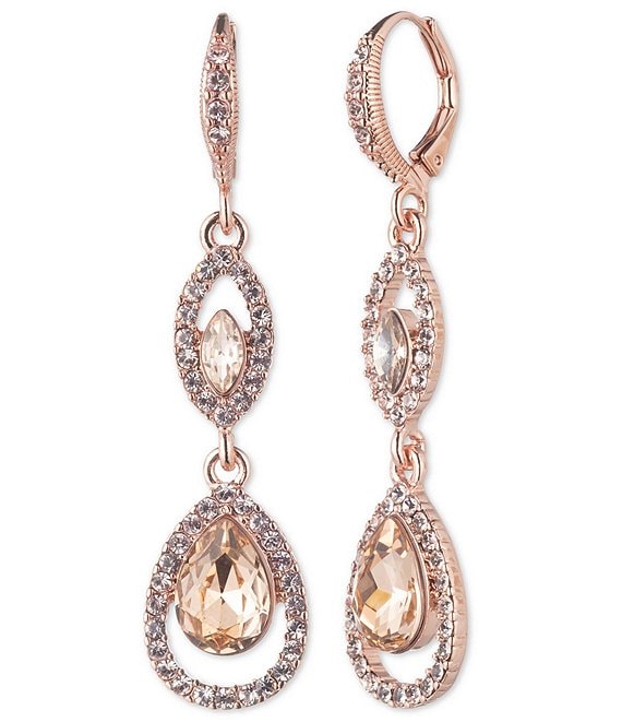 Givenchy Rose Gold Tone Silk Double Drop Earrings | Dillard's
