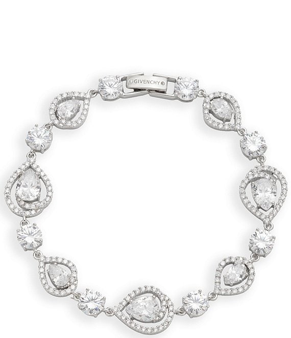 Givenchy Silver Tone Crystal CZ Flex Line Bracelet