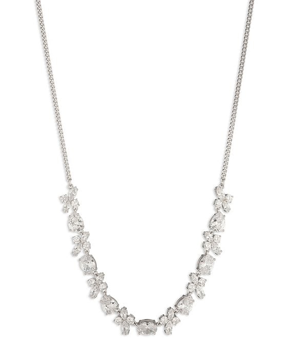 Givenchy Silver Tone Frontal Collar Necklace