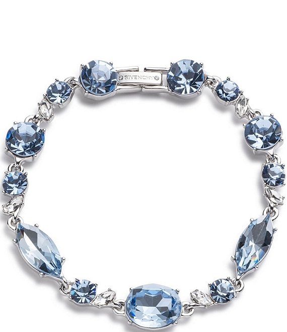 Givenchy Silver Tone Light Sapphire Crystal Flex Line Bracelet | Dillard's