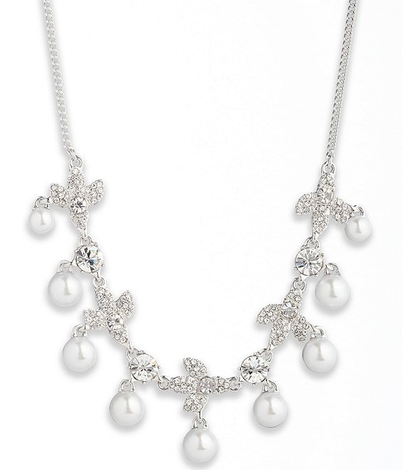 Givenchy 4g Plaque Pearl Necklace in White | Lyst UK
