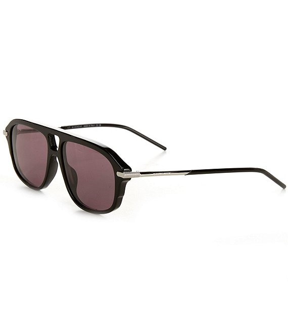 Givenchy Unisex GV One 55mm Aviator Sunglasses, Shiny Black/Smoke - Image 1