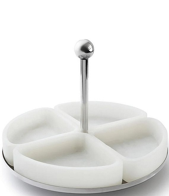 Godinger Azure White Sectional Server and Stand