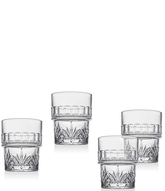 Dublin Cut Crystal Whiskey Glasses, Set of 4