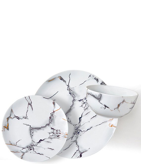 Godinger Rayo Marble Dinnerware Set, Service for 6