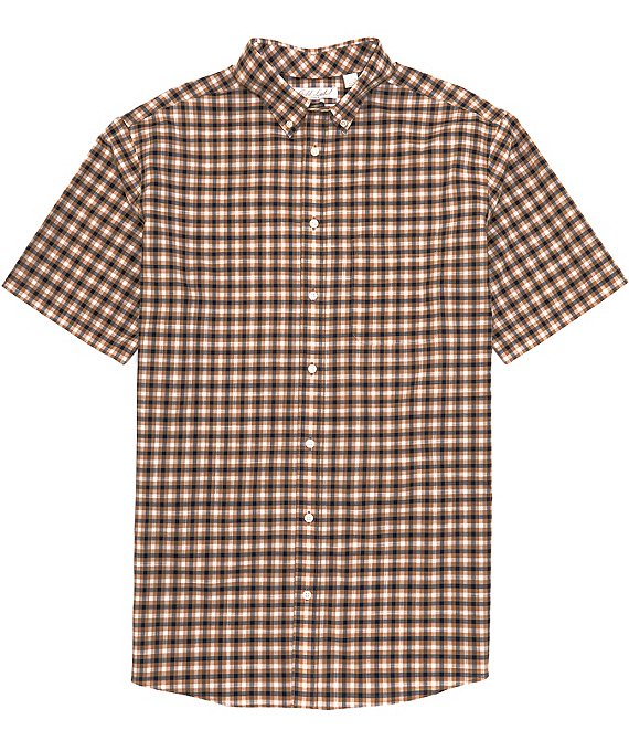 Gold Label Roundtree & Yorke Big & Tall Heritage Collection Short Sleeve Medium Checkered Print Sport Shirt