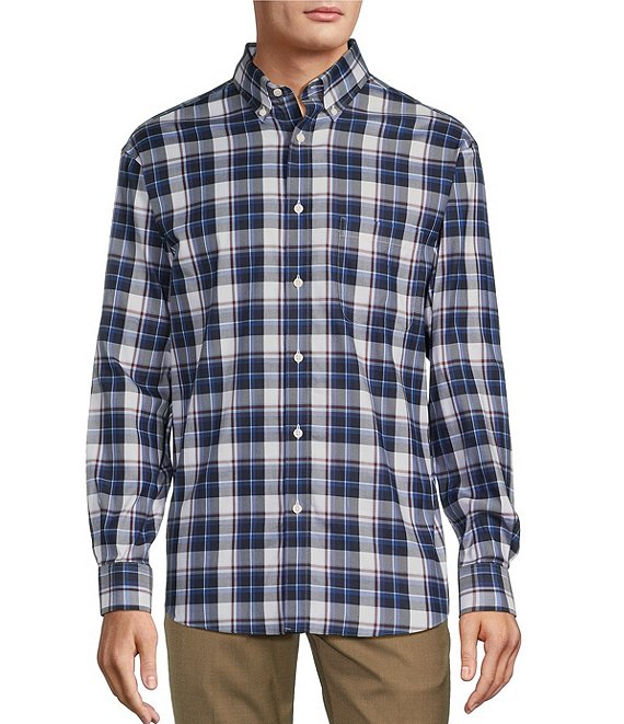 Roundtree & Yorke Gold Label Roundtree & Yorke Big Tall Non-Iron Plaid  Sport Shirt