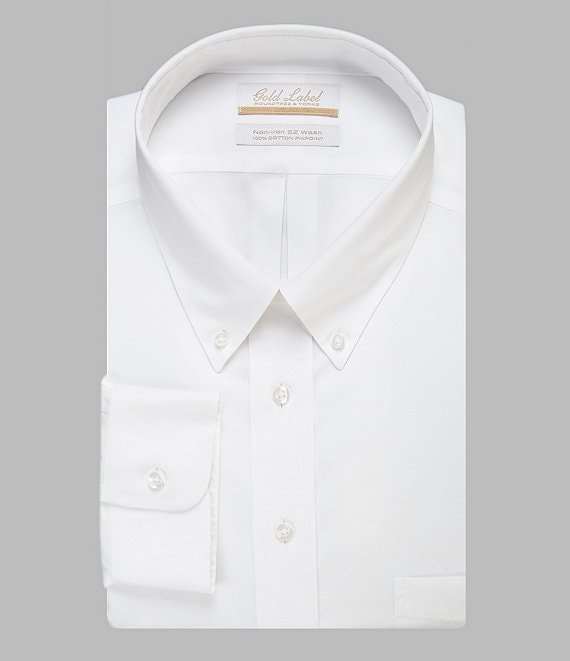 Gold Label Roundtree & Yorke Big & Tall Non-Iron Button-Down Collar Solid Dress Shirt