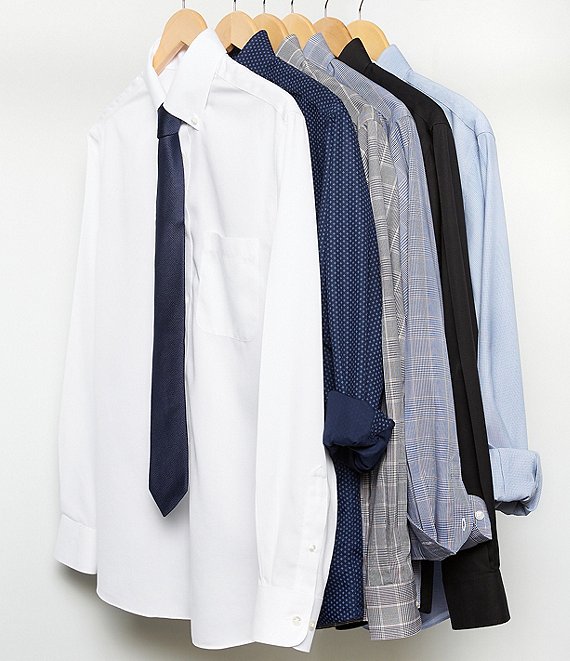 roundtree and yorke big and tall dress shirts Gold Label Roundtree & Yorke Big & Tall Garrett Slim Fit Non-Iron Point Collar Oxford Dress Shirt