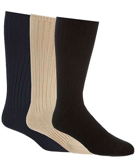 Color:Multi - Image 1 - Gold Label Roundtree & Yorke Casual Crew Socks 3-Pack