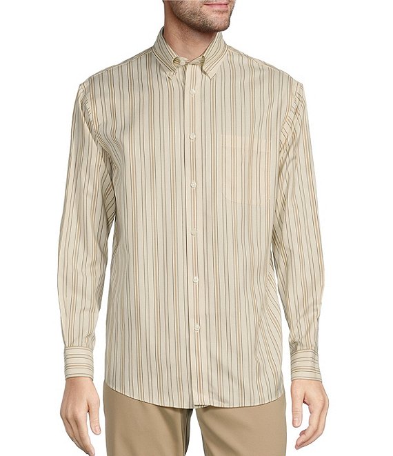 Gold Label Roundtree & Yorke Non-Iron Long Sleeve Vertical Stripe