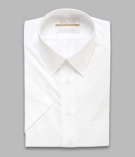 Gold Label Roundtree & Yorke Non-Iron Full-Fit Point-Collar Short-Sleeve Dress Shirt