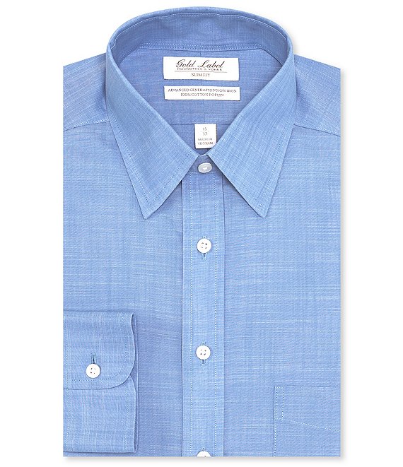 Gold Label Roundtree & Yorke Slim Fit Non-Iron Point Collar Dress Shirt ...