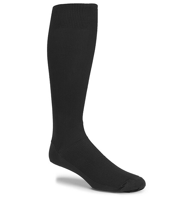 Color:Black - Image 1 - Gold Label Roundtree & Yorke Rib Over-the-Calf Socks 3-Pack