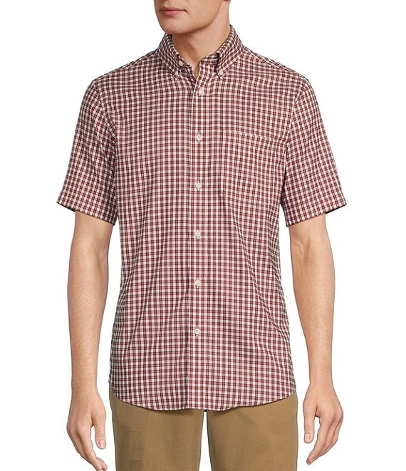 Gold Label Roundtree & Yorke Slim Fit Non-Iron Short Sleeve Small Plaid  Sport Shirt | Dillard's