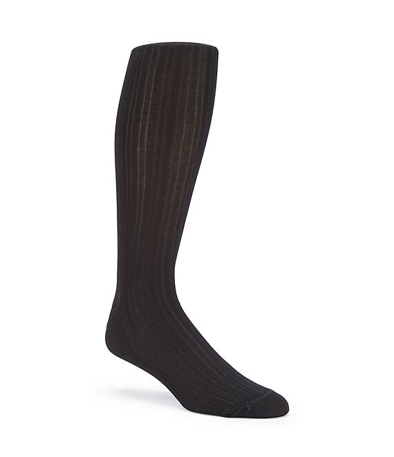 Color:Black - Image 1 - Gold Label Roundtree & Yorke Solid Over-the-Calf Dress Socks 3-Pack